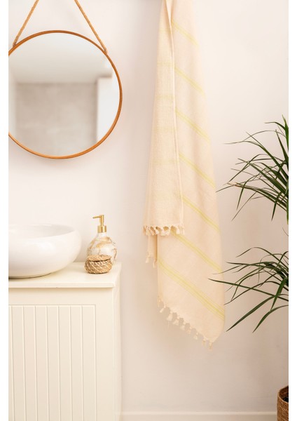 Iskandinav Tarz, Doğal Pamuk, Püsküllü Banyo Havlusu, Peştemal 100X180 cm