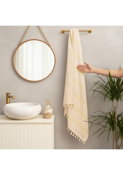 Iskandinav Tarz, Doğal Pamuk, Püsküllü Banyo Havlusu, Peştemal 100X180 cm fiyatları