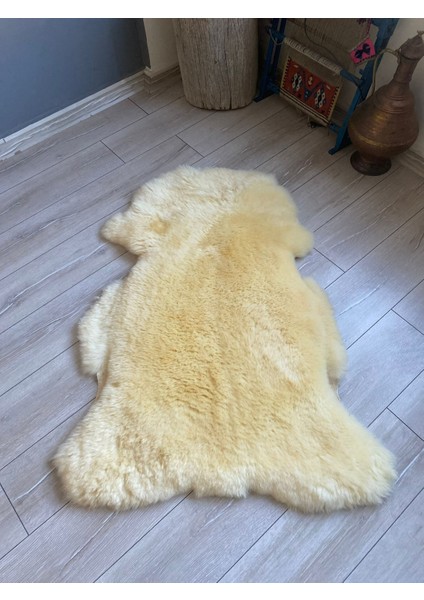 Medikal Hakiki 100% Koyun Derisi Post Halı 110X80 cm – Doğal Kürk – Yumuşak & Isı Yalıtımlı