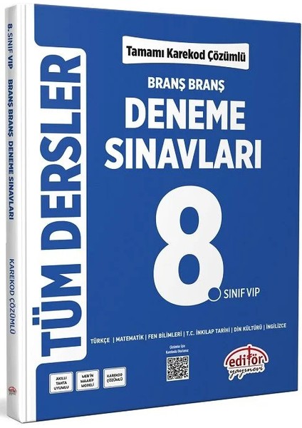 Editör 8. Sınıf Tüm Dersler Ünite Ünite Deneme Sınavları Çözümlü