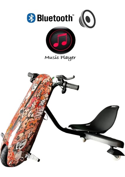 Drift Car Bluetooth Hoparlörlü Graffiti Desenli Drift Scooter