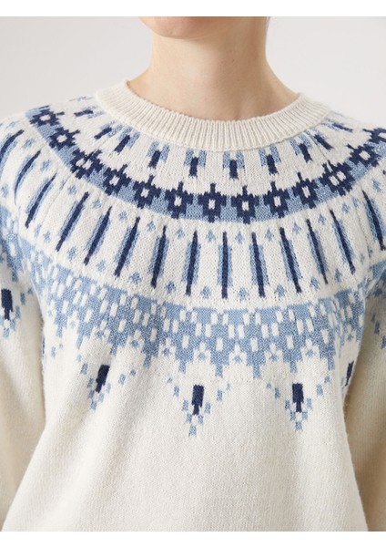 Yeni Sezon Bisiklet Yaka Desenli Kadın Triko Kazak modelleri