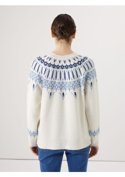 Yeni Sezon Bisiklet Yaka Desenli Kadın Triko Kazak fırsatları