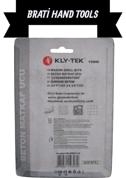 Kly-Tek 10MM Beton Delme Matkap Ucu Karbon Kaplama 4 Adet Set fiyatları