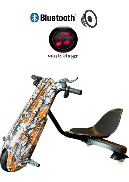 Drift Car Bluetooth Hoparlörlü Graffiti Desenli Drift Scooter