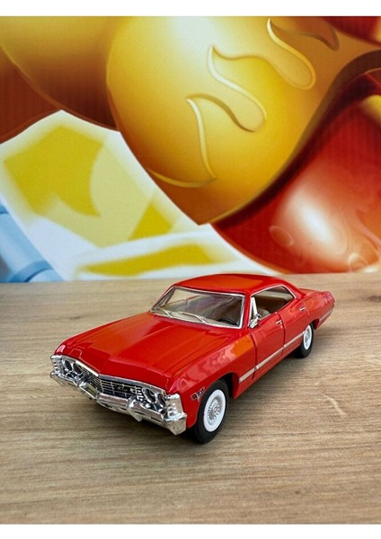 Çek Bırak 1967 Chevrolet Impala ( Kırmızı ) Oyuncak Araba 1967 Chevy Impala Araba