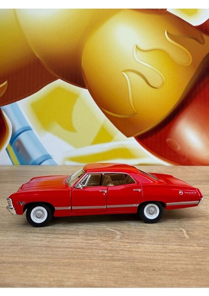 Çek Bırak 1967 Chevrolet Impala ( Kırmızı ) Oyuncak Araba 1967 Chevy Impala Araba fiyatları