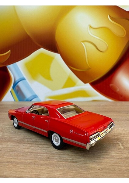 Çek Bırak 1967 Chevrolet Impala ( Kırmızı ) Oyuncak Araba 1967 Chevy Impala Araba modelleri