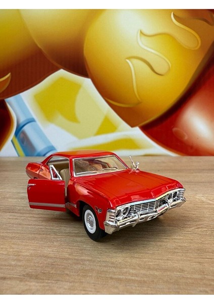 Çek Bırak 1967 Chevrolet Impala ( Kırmızı ) Oyuncak Araba 1967 Chevy Impala Araba fırsatları
