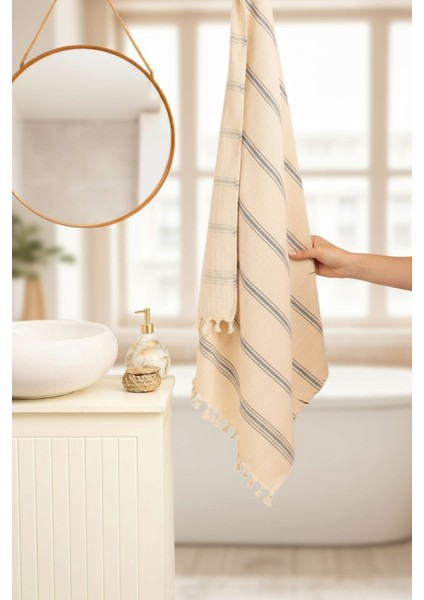 Iskandinav Tarz, Doğal Pamuk, Püsküllü Banyo Havlusu, Peştemal 100X180 cm fiyatları