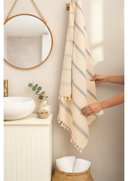 Iskandinav Tarz, Doğal Pamuk, Püsküllü Banyo Havlusu, Peştemal 100X180 cm modelleri