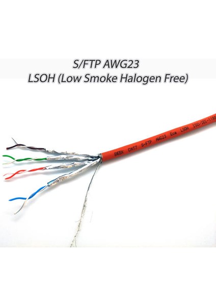 Cat7 - 150 Metre Saf Bakır S/ftp Iç Mekan Data KABLOSUAWG23 Lsoh 1200 Mhz Turuncu fiyatları