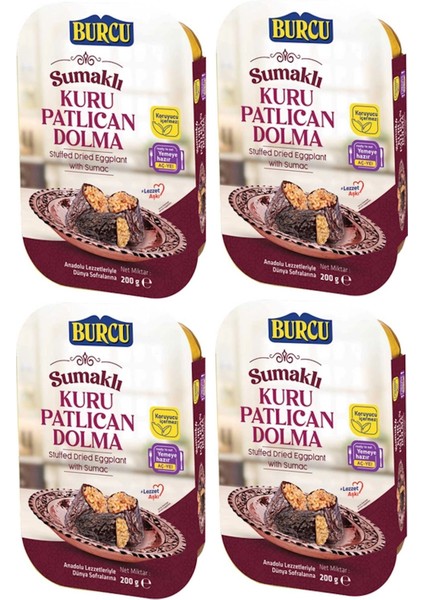 Sumaklı Kuru Patlıcan Dolması 200 gr x 4 Adet