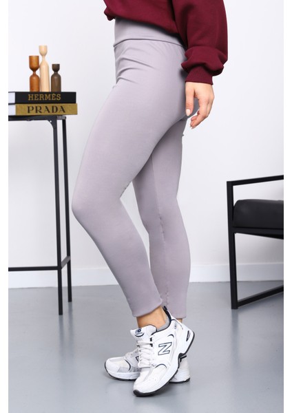 Gri Yüksek Bel Şardonlu Dalgıç Tayt fiyatları