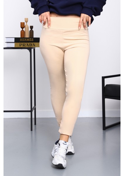 Bej Yüksek Bel Şardonlu Dalgıç Tayt fiyatları