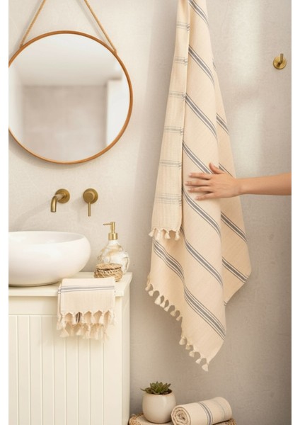 Iskandinav Tarz, Doğal Pamuk, Püsküllü Banyo Havlusu, Peştemal 100X180 cm modelleri