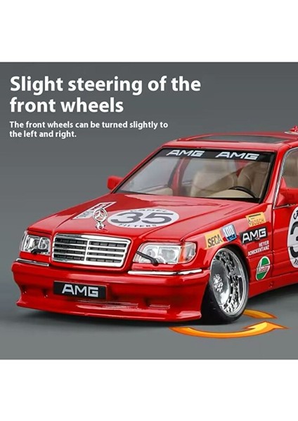 Mercedes Benz 300 Sel Araba Kırmızı W140 Mercedes Amg 6.3 320SEL Diecast Model Araba Sesli Işıklı modelleri