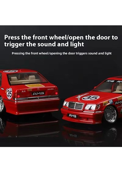 Mercedes Benz 300 Sel Araba Kırmızı W140 Mercedes Amg 6.3 320SEL Diecast Model Araba Sesli Işıklı indirimleri
