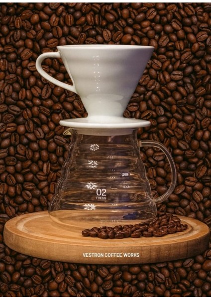 V60 Kahve Demleme Tanışma Seti Seramik Demleme Aparatı ve Cam Coffee Server 600 ml fiyatları