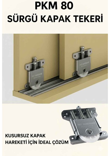 Pkm 80 Sürgülü Dolap Kapağı ve Gardrop Sürgü Kapağı Tekeri fırsatları