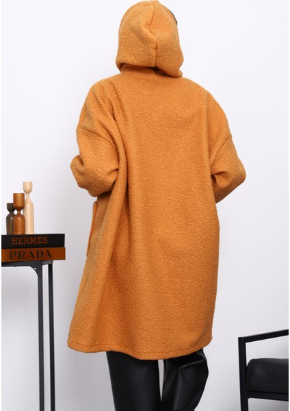 Kiremit Kapşonlu Cep Detaylı Buklet Kaban fırsatları