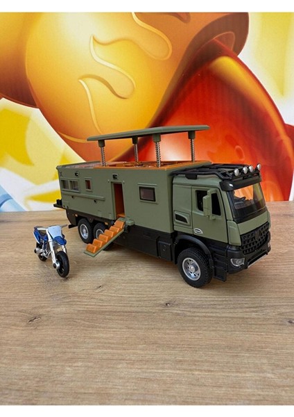 Mercedes Tır Karavan Motorlu Tır Kamyon Karavan Işıklı Sesli Oyuncak Karavan Kamp Oyun Seti 23 cm fırsatları