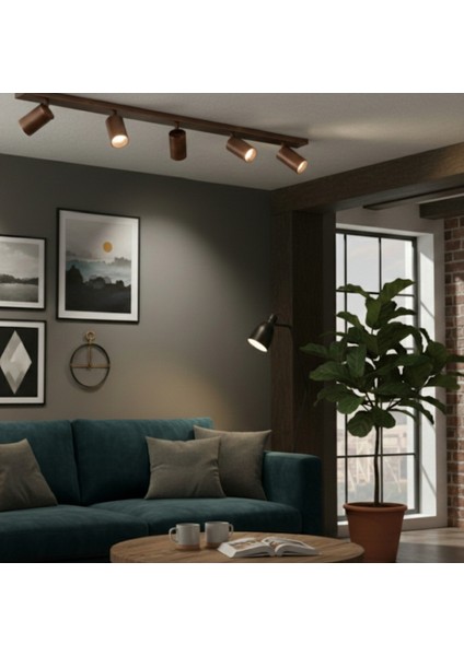 Beşli 5’li Bakır Eskitme Fırçalı GU10 LED Tavan Spot Hareketli Başlıklı Tasarruflu Modern Avize fiyatları