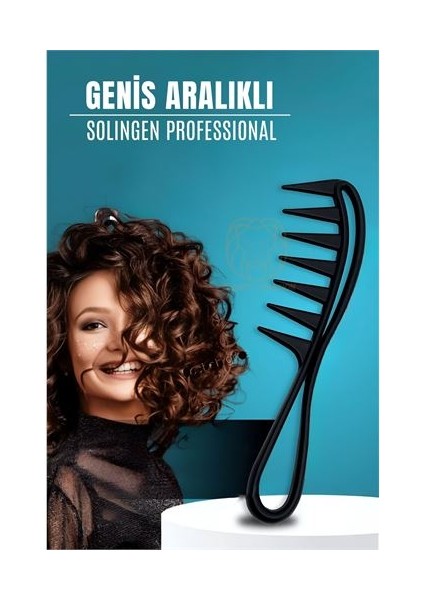 Geniş Dişli Stil Tarağı Karbon Solingen Professional