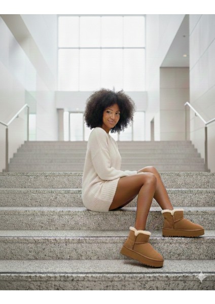 Ug-W Australia Taba Süet Içi Kürklü Kalın Polly Taban Bilekte Kadın Bot & Bootie fiyatları