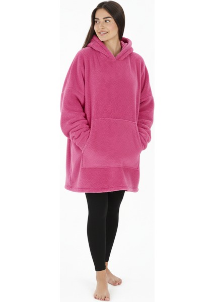 Wellsoft Kapüşonlu Giyilebilir Tv Battaniyesi Tek Kişilik Standart Beden