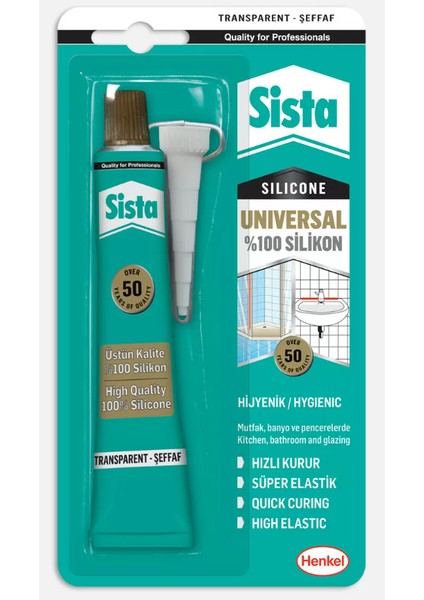 Univerasal Silikon Tüp Şeffaf 50 gr