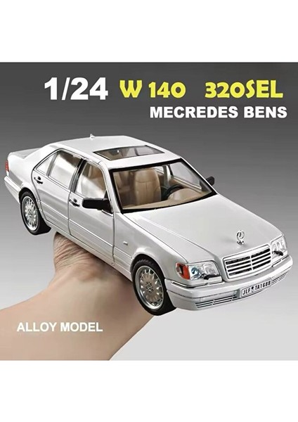 Mercedes Benz S320L Beyaz Diecast Model Araba Mercedes Benz W140 320SEL Makam Arabası Koleksiyonluk