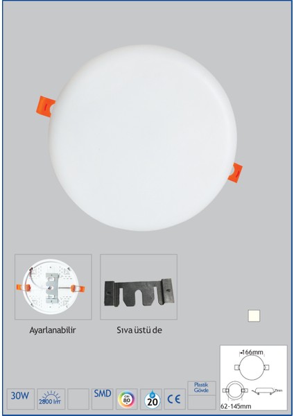 Atalntis 30W Sıva Altı&üstü Spot LED Panel indirimleri