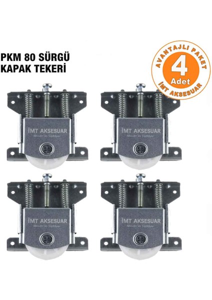 Imt Aksesuar Pkm 80 (4 Adet) Sürgülü Dolap Kapağı ve Gardrop Sürgü Kapağı Tekeri