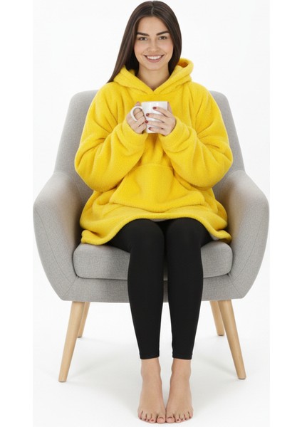 Wellsoft Kapüşonlu Giyilebilir Tv Battaniyesi Tek Kişilik Standart Beden modelleri
