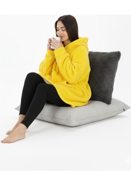 Wellsoft Kapüşonlu Giyilebilir Tv Battaniyesi Tek Kişilik Standart Beden indirimleri