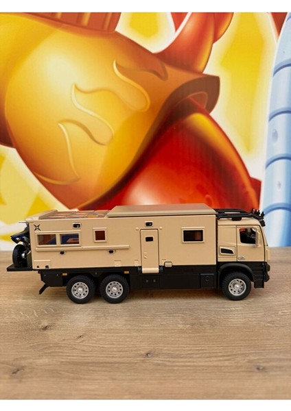 Karavan Tır Oyuncak Karavan Motosiklet Komple Metal Mercedes Tır Işıklı Sesli 23 cm fırsatları