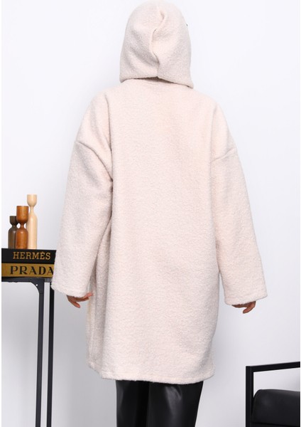 Taş Kapşonlu Cep Detaylı Buklet Kaban indirimleri