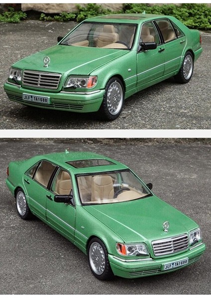Mercedes Benz W140 S320L Diecast Model Araba Açılan Kapılar Mercedes Benz 320SEL Yeşil modelleri