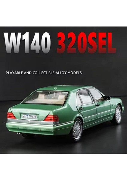 Mercedes Benz W140 S320L Diecast Model Araba Açılan Kapılar Mercedes Benz 320SEL Yeşil indirimleri