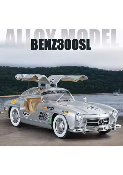 Mercedes-Benz 300 Sl Gri 1954 Model Klasik Araba 1/24 Ölçek Mercedes 300SL Gri