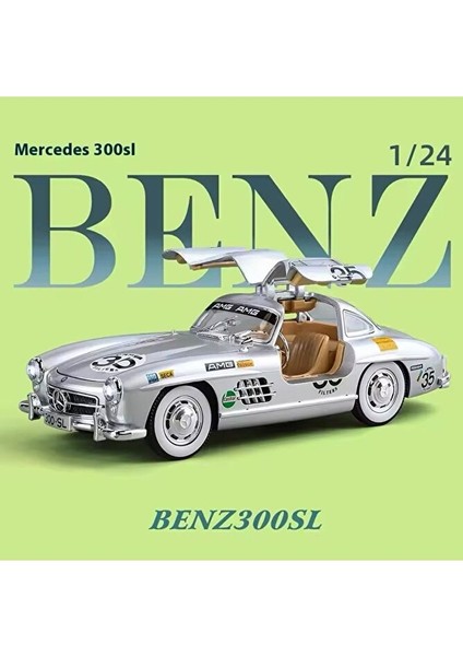 Mercedes-Benz 300 Sl Gri 1954 Model Klasik Araba 1/24 Ölçek Mercedes 300SL Gri modelleri
