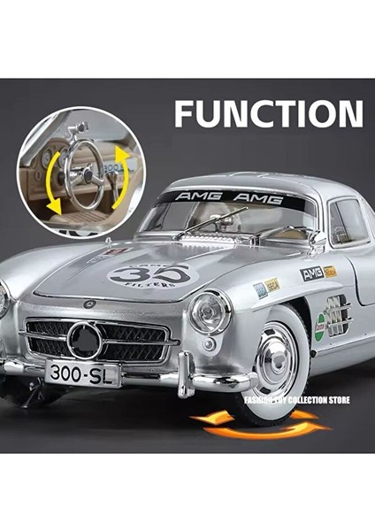 Mercedes-Benz 300 Sl Gri 1954 Model Klasik Araba 1/24 Ölçek Mercedes 300SL Gri indirimleri