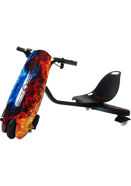 Drift Car Bluetooth Hoparlörlü Graffiti Desenli Drift Scooter Kask-Dizlik Seti Hediyeli fırsatları