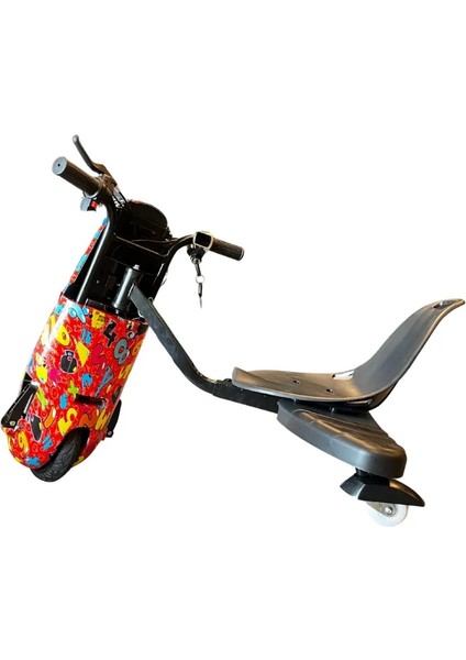 Drift Car Bluetooth Hoparlörlü Graffiti Desenli Drift Scooter Kask-Dizlik Seti Hediyeli modelleri