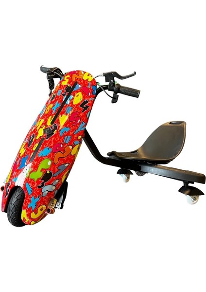 Drift Car Bluetooth Hoparlörlü Graffiti Desenli Drift Scooter Kask-Dizlik Seti Hediyeli fırsatları