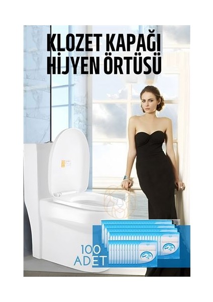 Klozet Kapağı Kılıfı Hijyenik Tek Kullanımlık 100 Adet