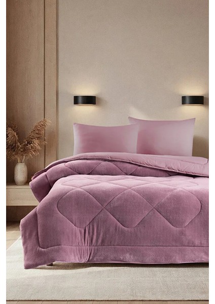 Yeni Nesil Wellsoft Çift Kişilik Yorgan | Ön Yüz Wellsoft - Arka Yüz Pamuk Yorgan Seti 195X215CM | 2 Yastık Kılıfı