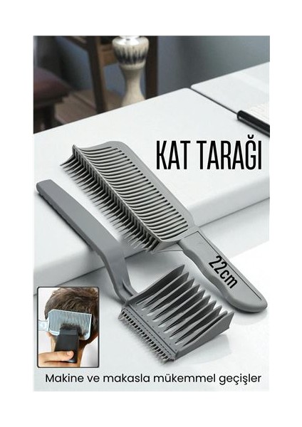 Uzun Kat Tarağı Kavisli Kontur Geçiş Kat Kesim Kesim Tarağı 2 Li Set Kuaför Berber