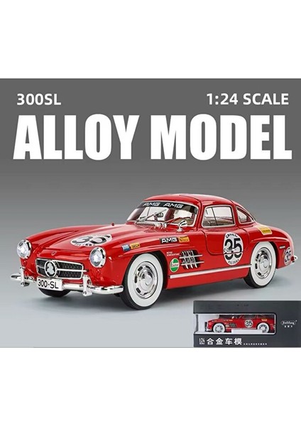 Mercedes-Benz 300 Sl Kırmızı 1954 Model Klasik Araba 1/24 Ölçek Mercedes 300SL Etiketli Araba